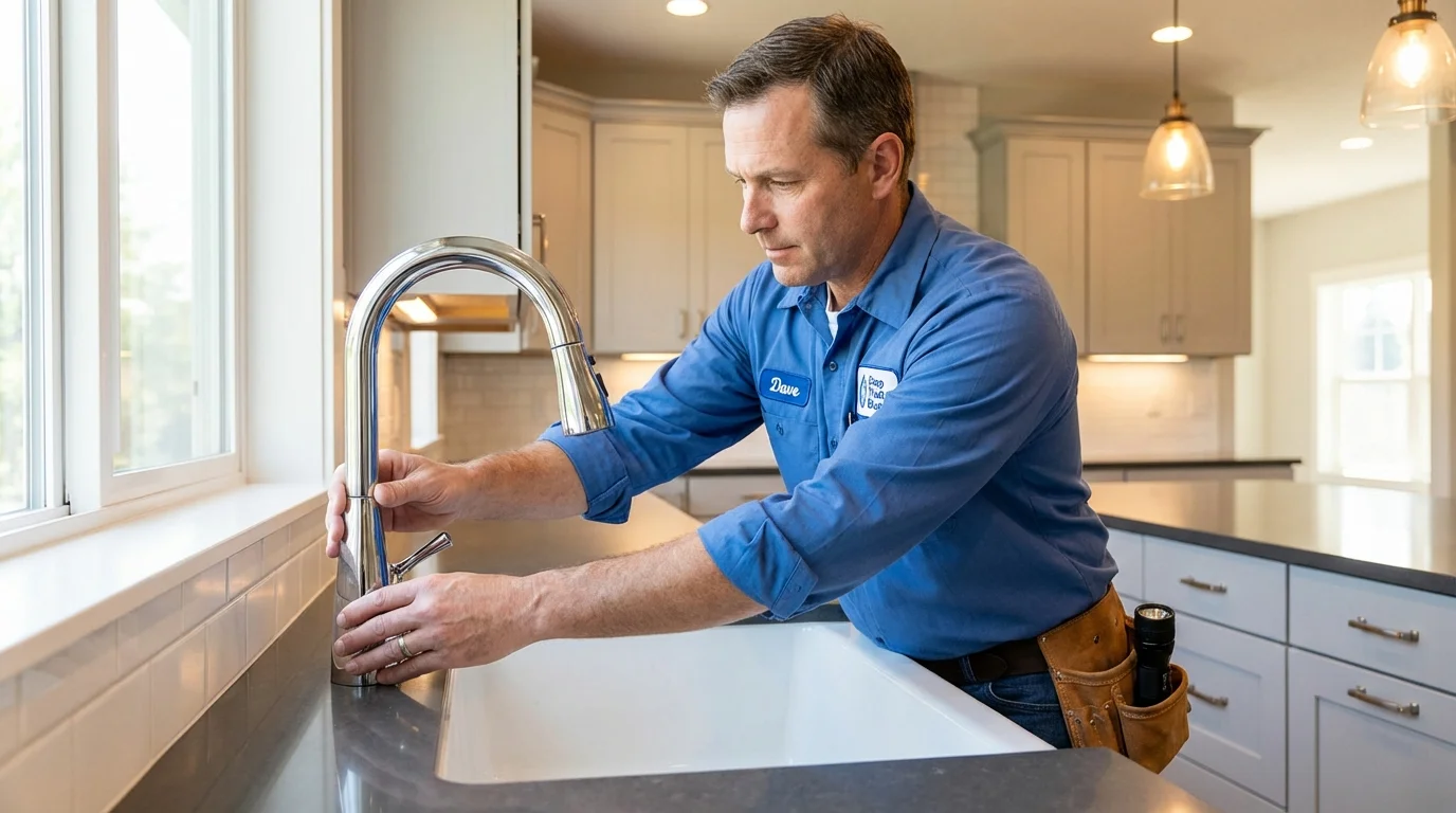 Kitchen faucet installation by Johns Plumbing LLC in Woodlyn